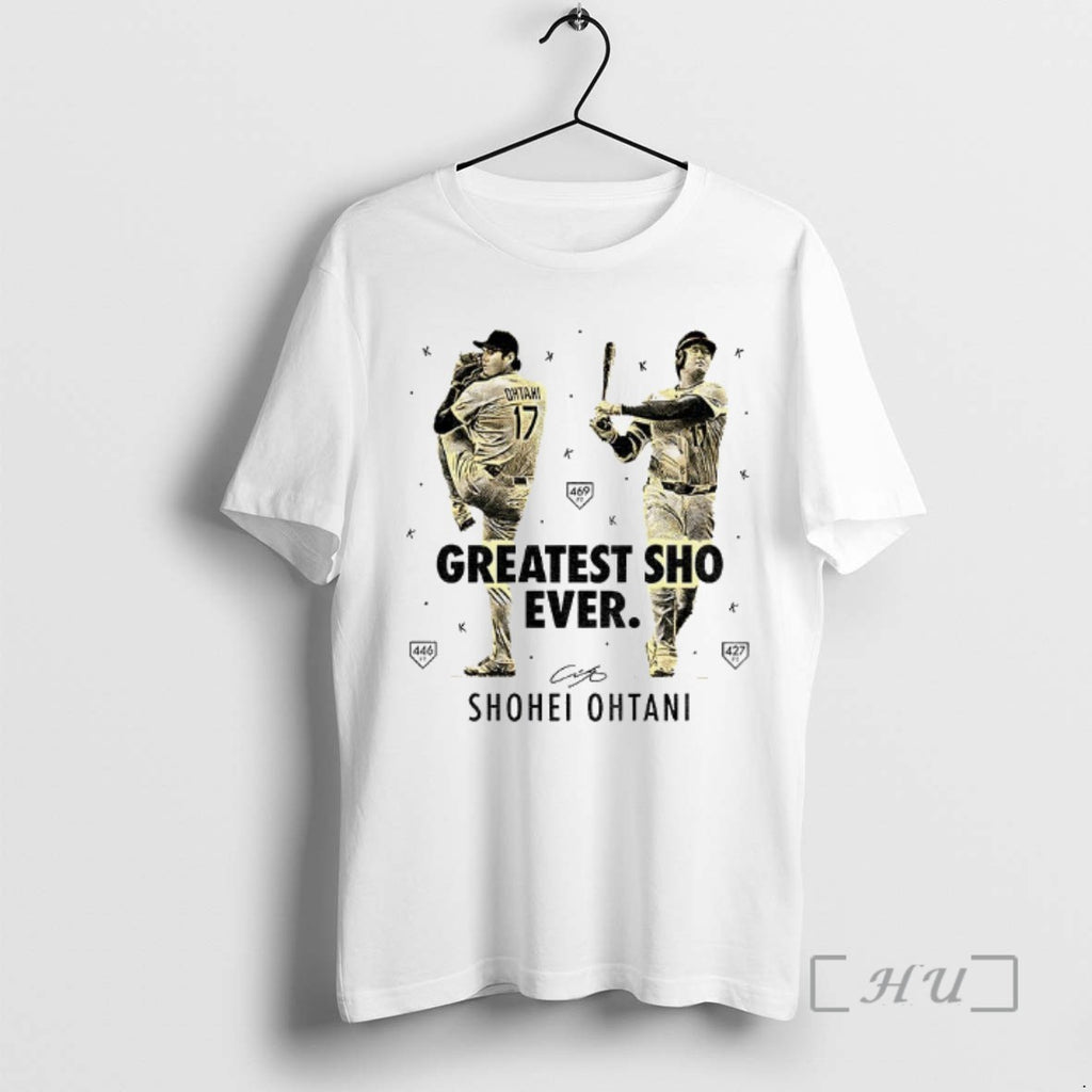 Officials Shohei Ohtani Greatest Sho Ever Los Angeles Dodgers Mlb Baseball Signature Tee Shirt Sweater