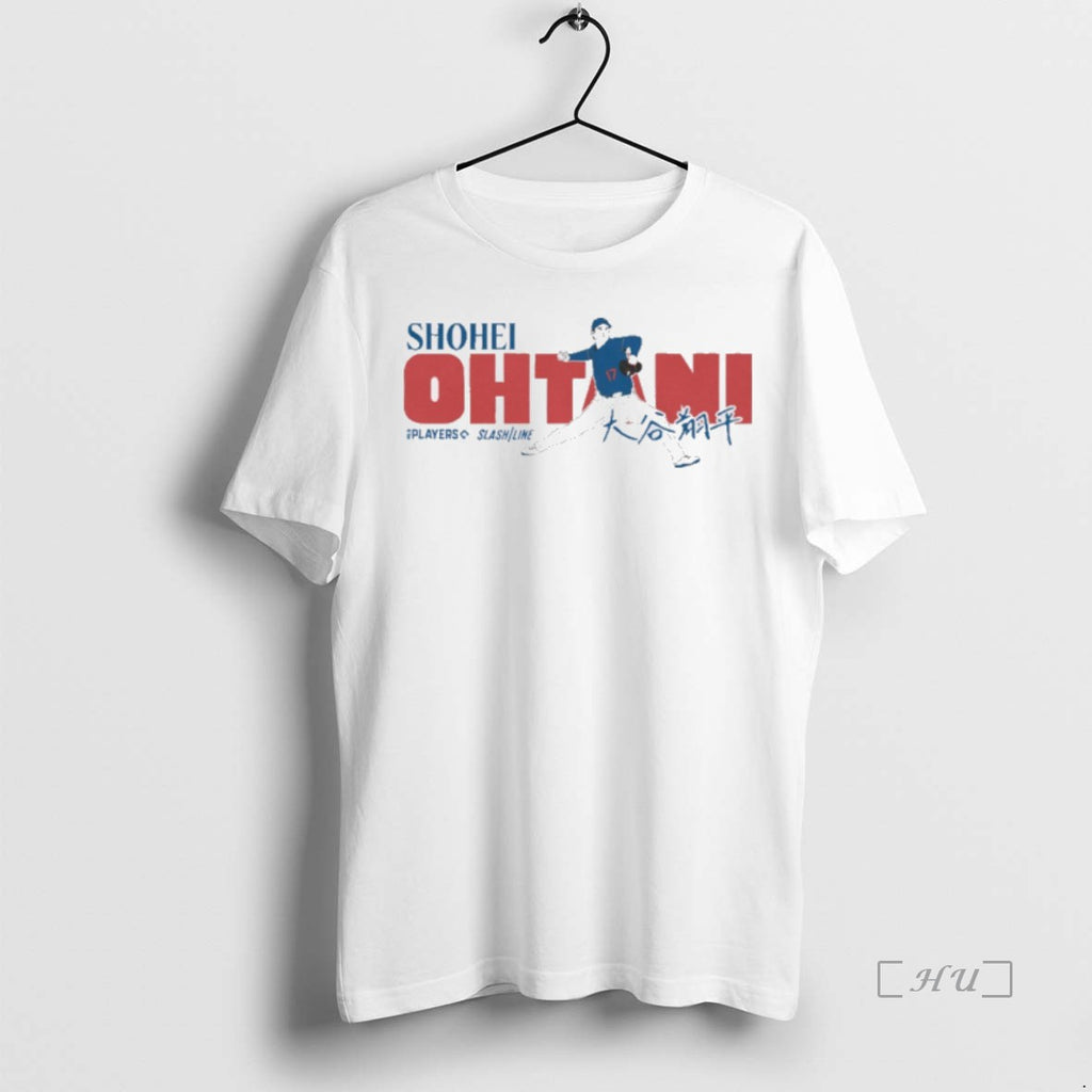 Officials Shohei Ohtani Kanji Los Angeles Dodgers Mlb Slash Line Signature T Shirt Sweater