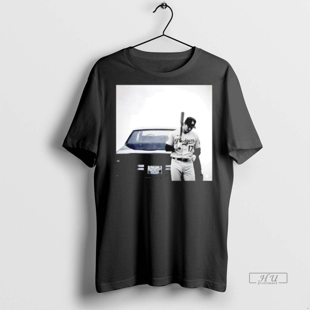 Officials Shohei Ohtani Los Angeles Dodgers Player Standing Vintage Car Photograph Premium Tee Shirt Sweater