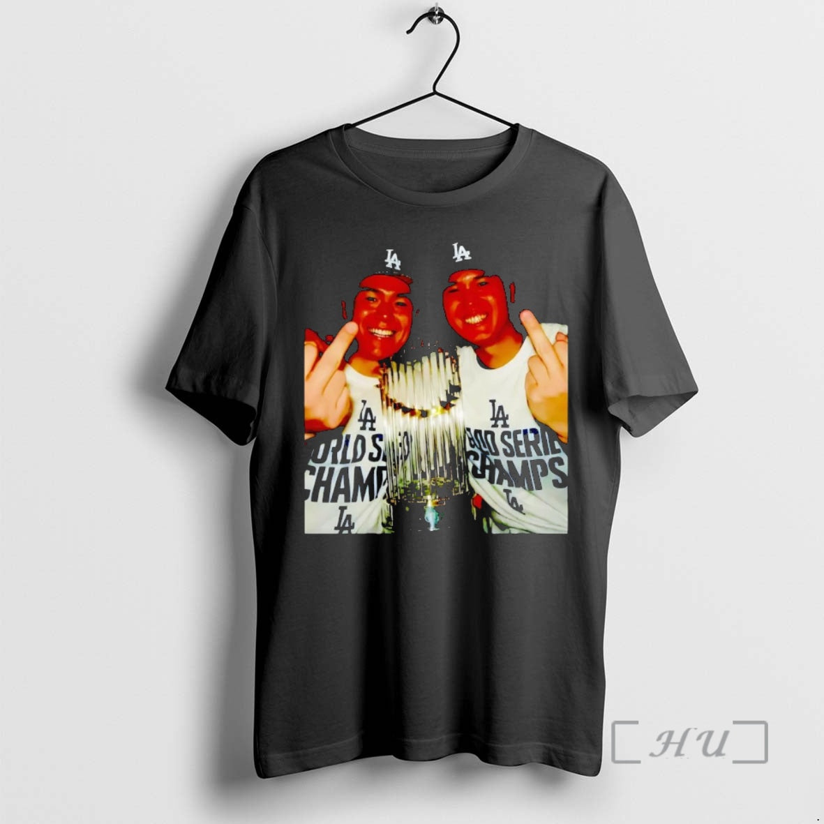 Officials Shohei Ohtani And Yoshinobu Yamamoto Middle Finger Trophy Dodgers Champions Premium T Shirt Sweater