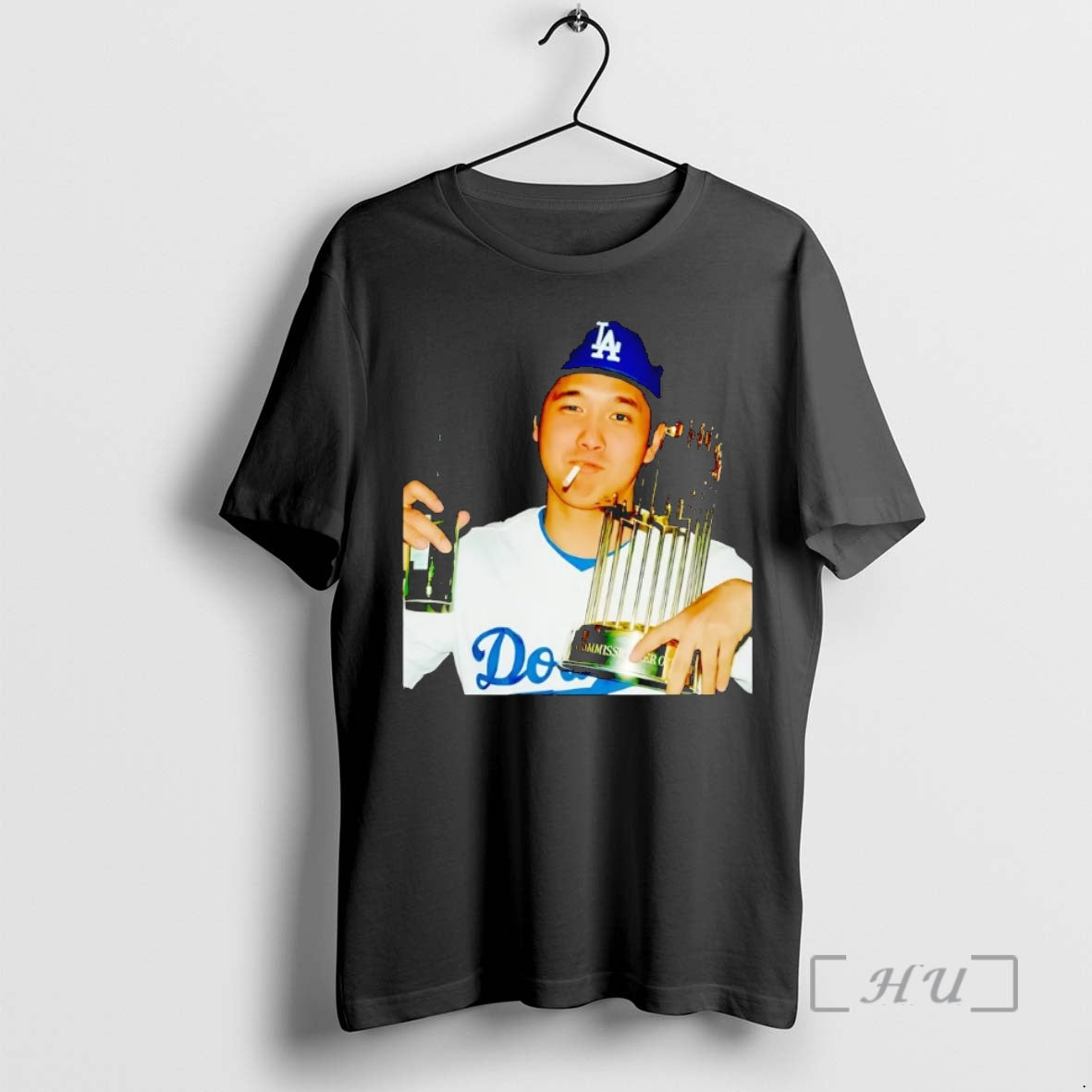 Officials Shohei Ohtani Smoking Trophy 2025 Dodgers Champion Premium T Shirt Sweater
