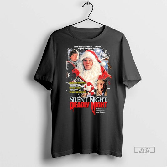 Officials Silent Night Deadly Night Unholy Night Santa Suit Graphic Premium Tee Shirt Sweater