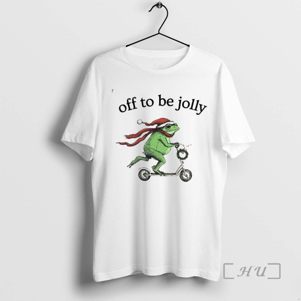Officials Silly Frog Scooter Meme Off To Be Jolly Merry Christmas Premium T Shirts Sweater
