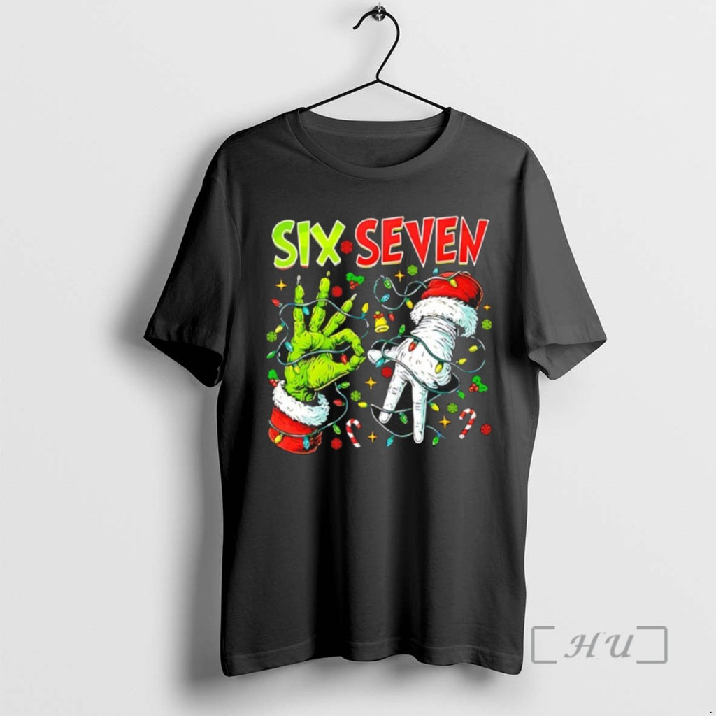 Officials Six Seven Grinch And Santa Hands Christmas Light