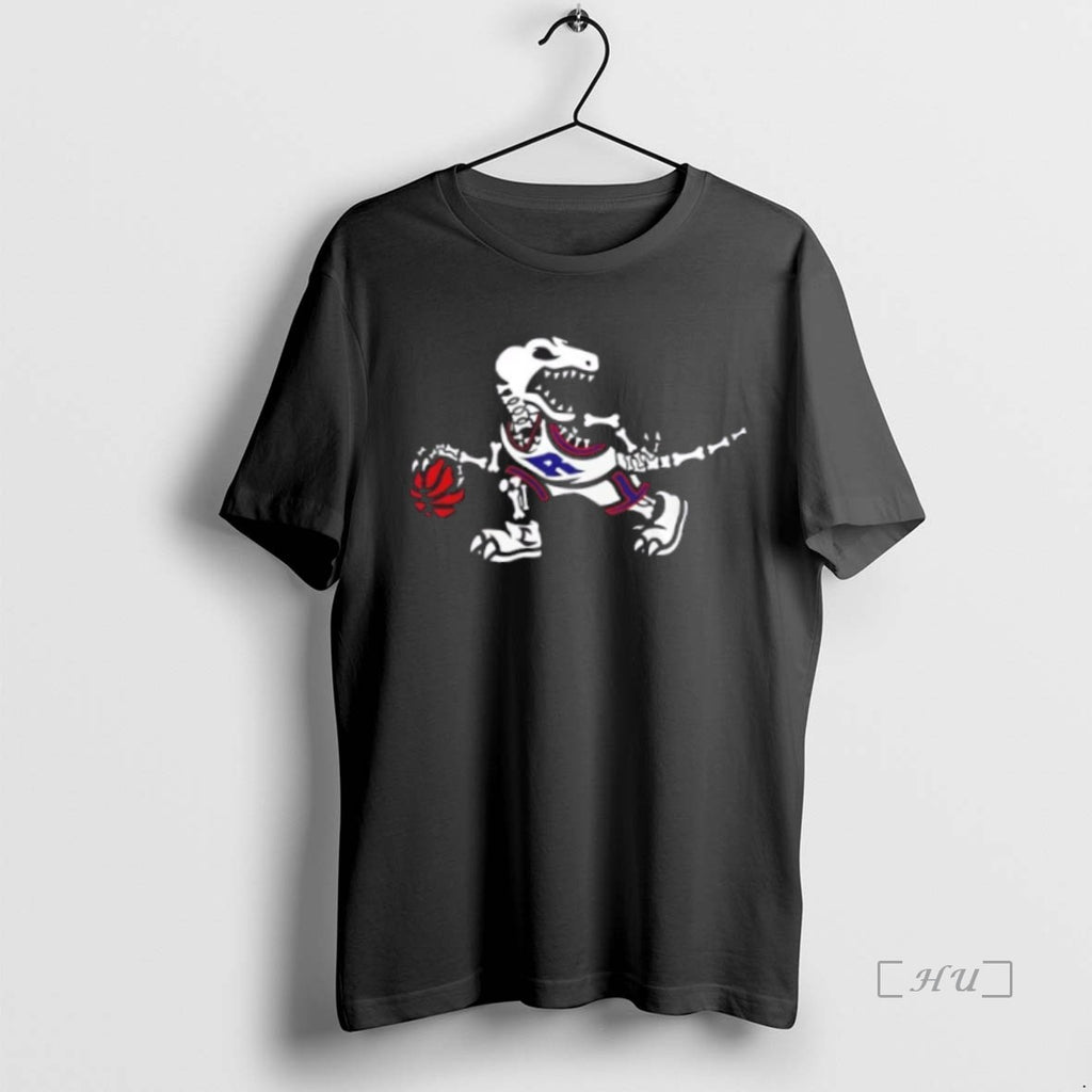 Officials Skeleton Toronto Raptors Glow Up Halloween 2 Sided Premium T Shirt Sweater