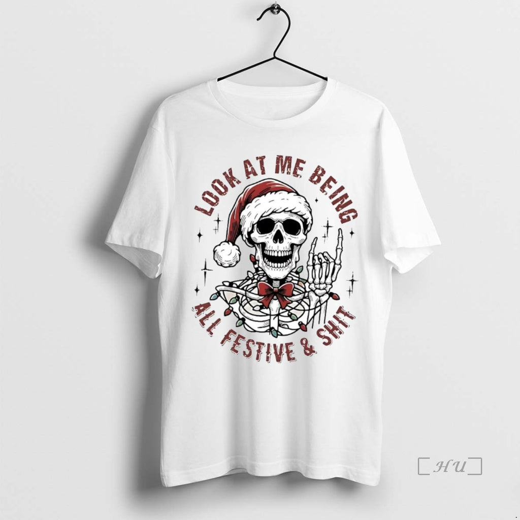 Officials Skull Look At Me Being All Festive And Shit Christmas Premium T Shirt Sweater