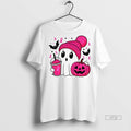 Officials Spooky Ghost Breast Cancer In October We Wear Pink Tee Shirt Sweater