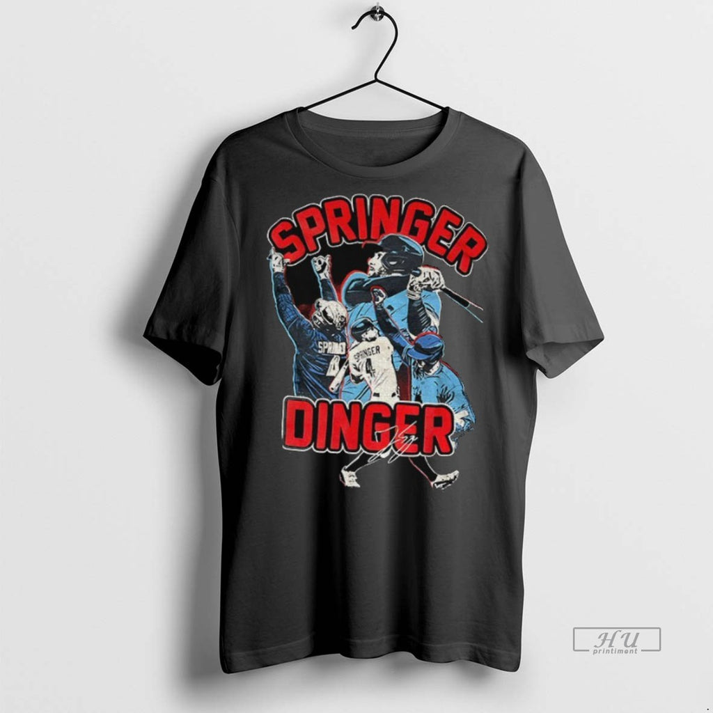 Officials Springer Dinger George Springer Toronto Blue Jays Baseball Signature Graphic Tee Shirt Sweater