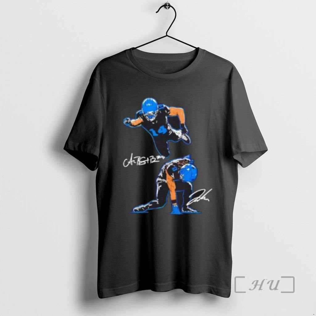 Officials Superbrown And Spidergibbs Detroit Lions Logo 2 Sided Tee Shirt Sweater