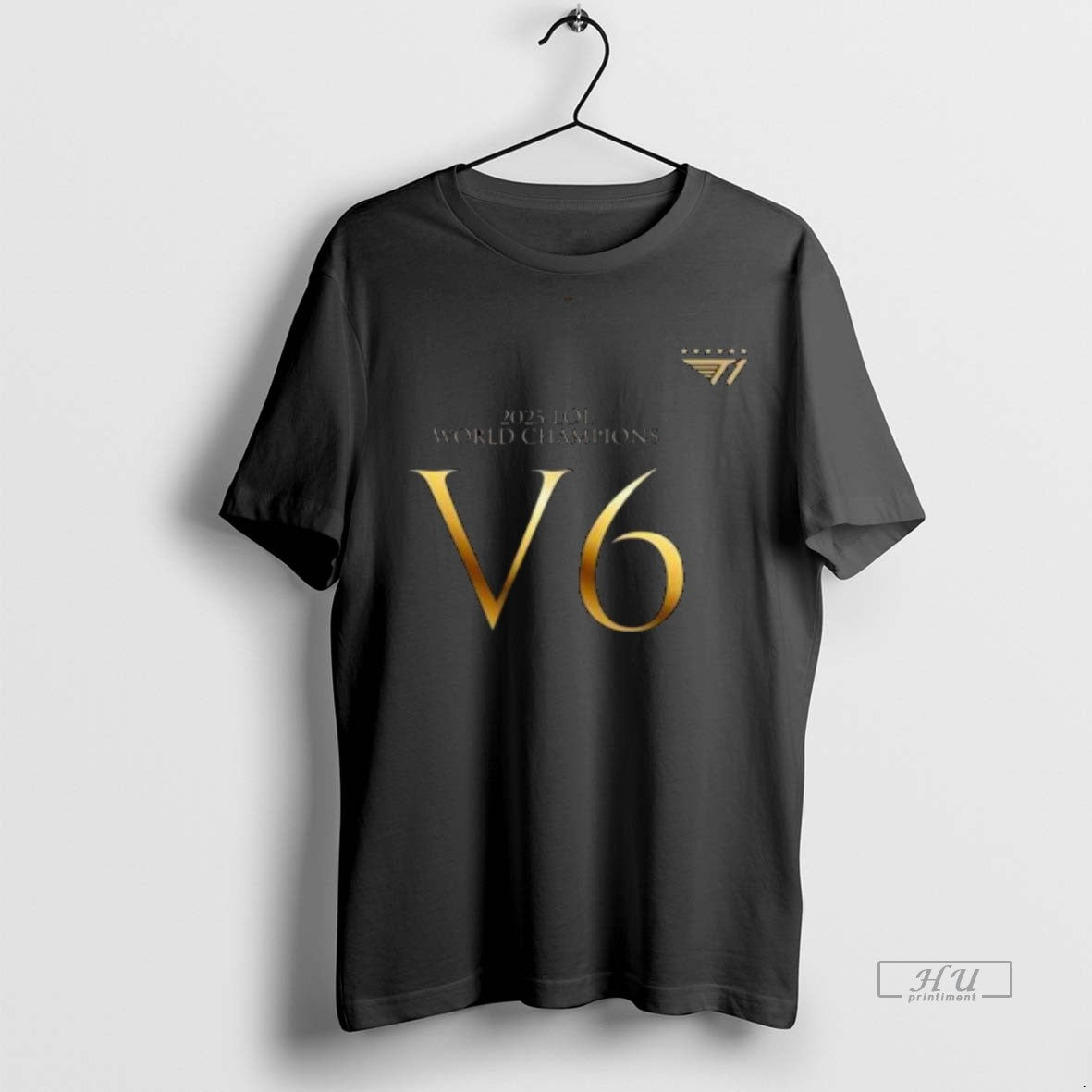 Officials T1 2025 Lol World Champions V6 Circle Black Premium Tee Shirt Sweater