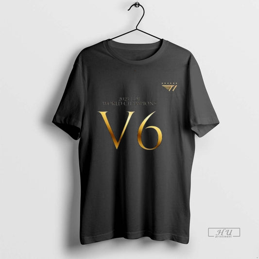 Officials T1 2025 Lol World Champions V6 Circle Black Premium Tee Shirt Sweater