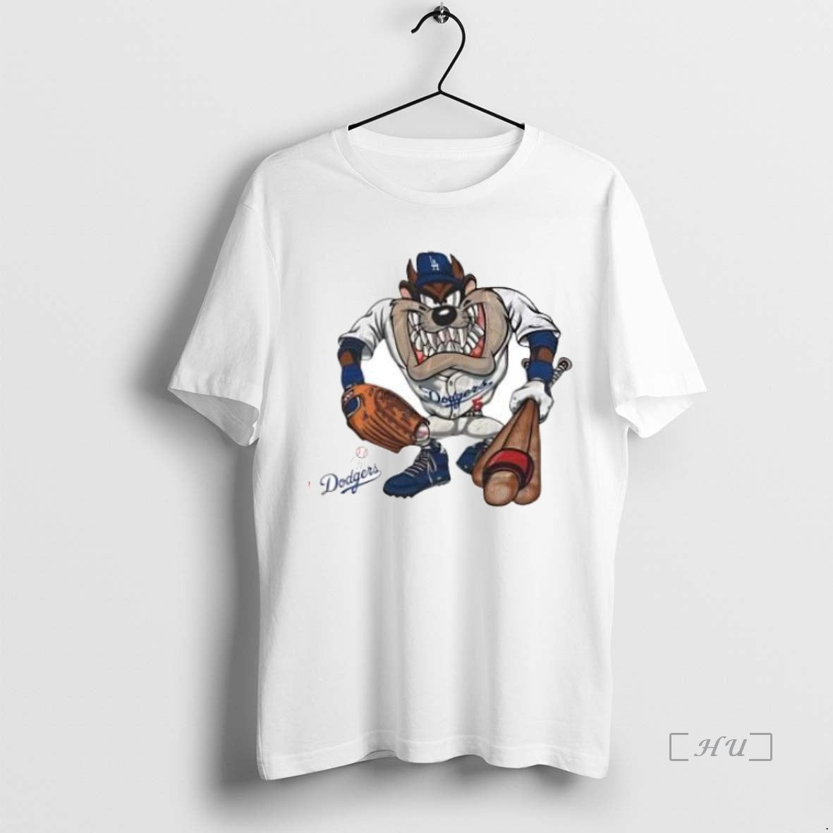 Officials Taz La Dodgers Baseball Cartoon Premium T Shirt Sweater