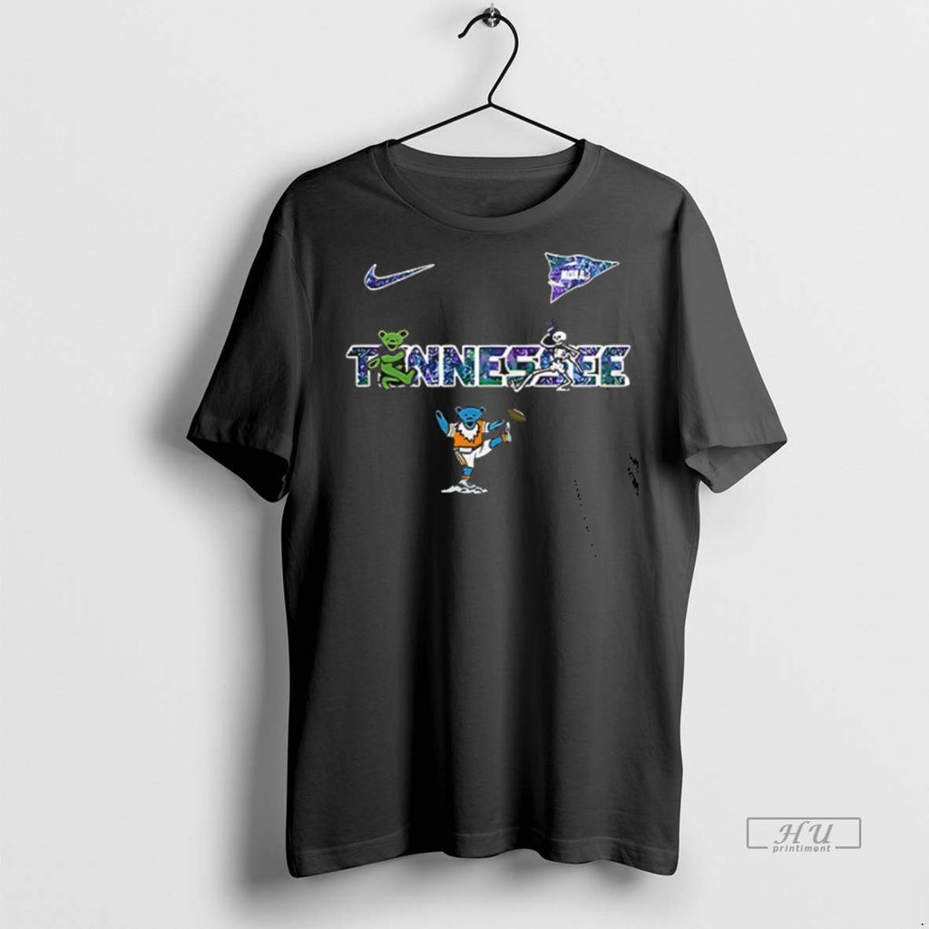 Officials Tennessee Volunteers Grateful Dead 60th Anniversary Bear Mascots Double Sided Graphic Tee Shirt Sweater