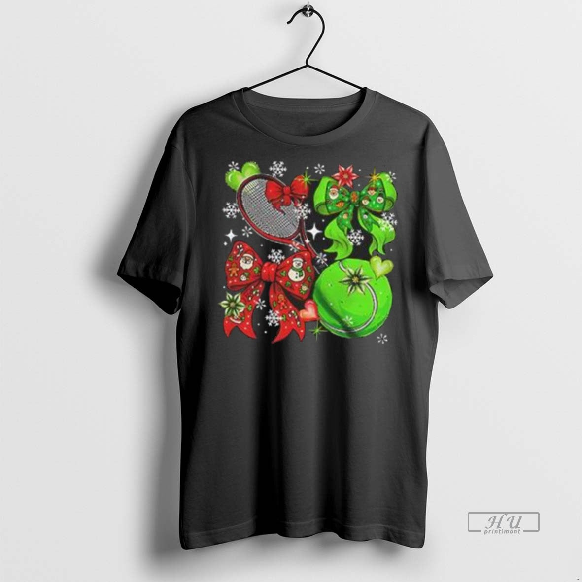 Officials Tennis Christmas Coquette Lovely Bow Tie Snowing Sport Player Premium Tee Shirt Sweater