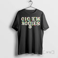 Officials Texas A And M Aggies Gig Em Aggies String Lights Christmas Premium T Shirts
