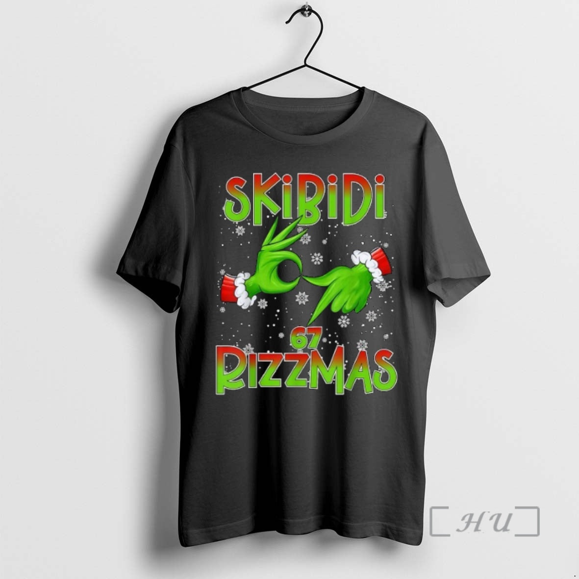 Officials The Grinch 6 7 Christmas Skibidi Rizzmas 67 Holiday Hands Premium T Shirt Sweater