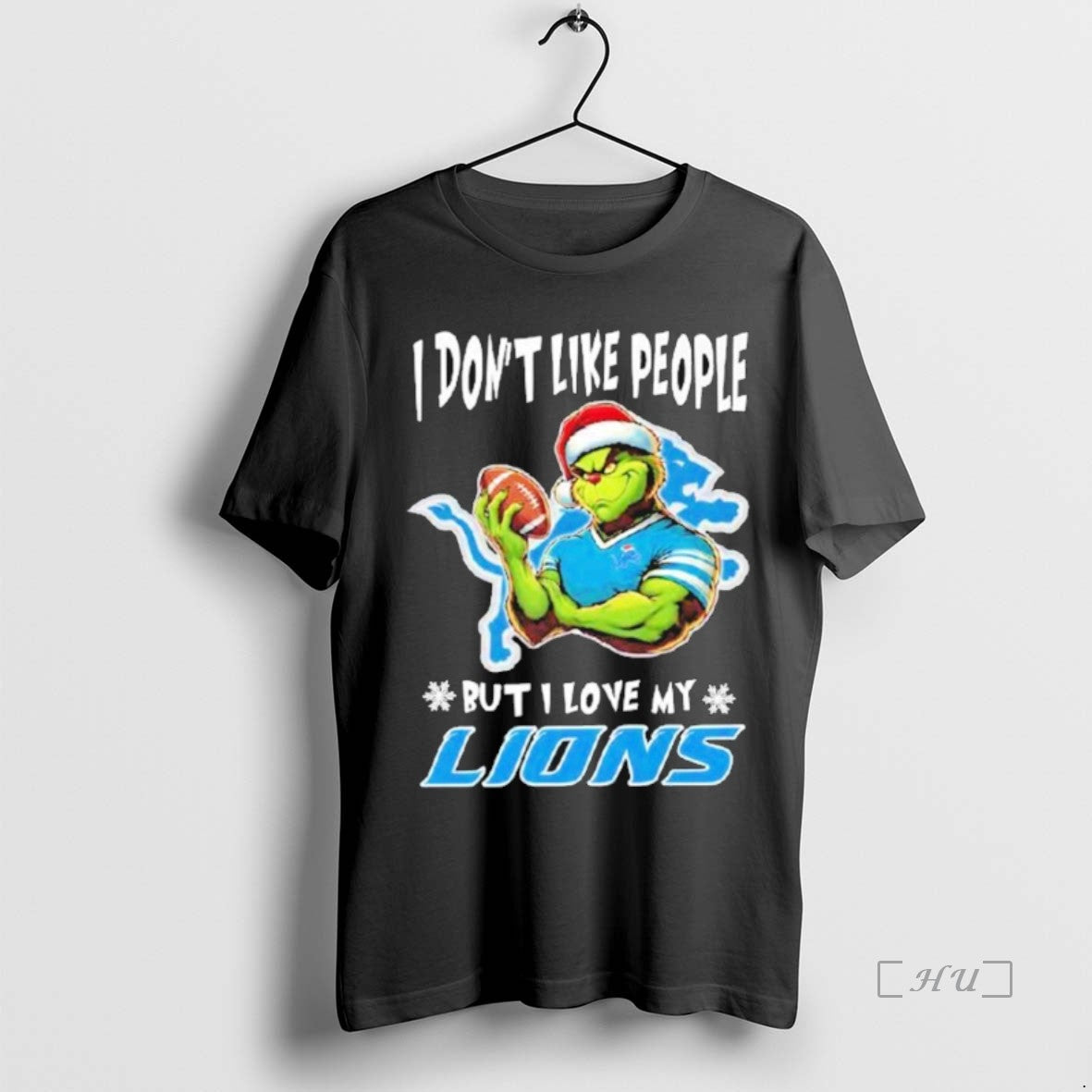 Officials The Grinch I Dont Like People_e2_80_a6 But I Love My Detroit Lions Christmas Premium
