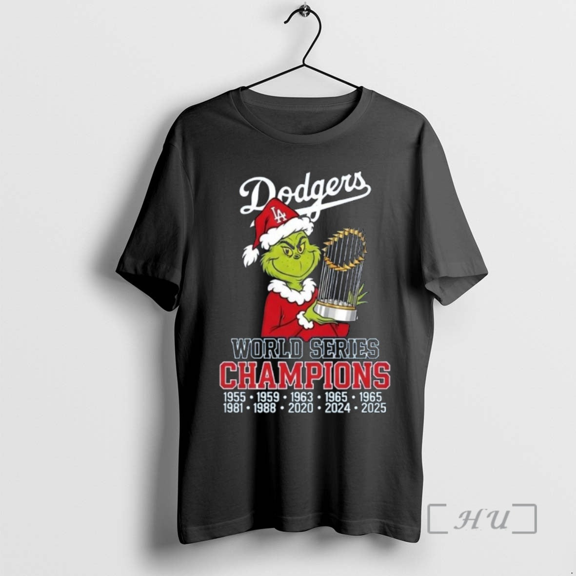 Officials The Grinch Santa X Los Angeles Dodgers World Series Champions Trophy 2025 Premium