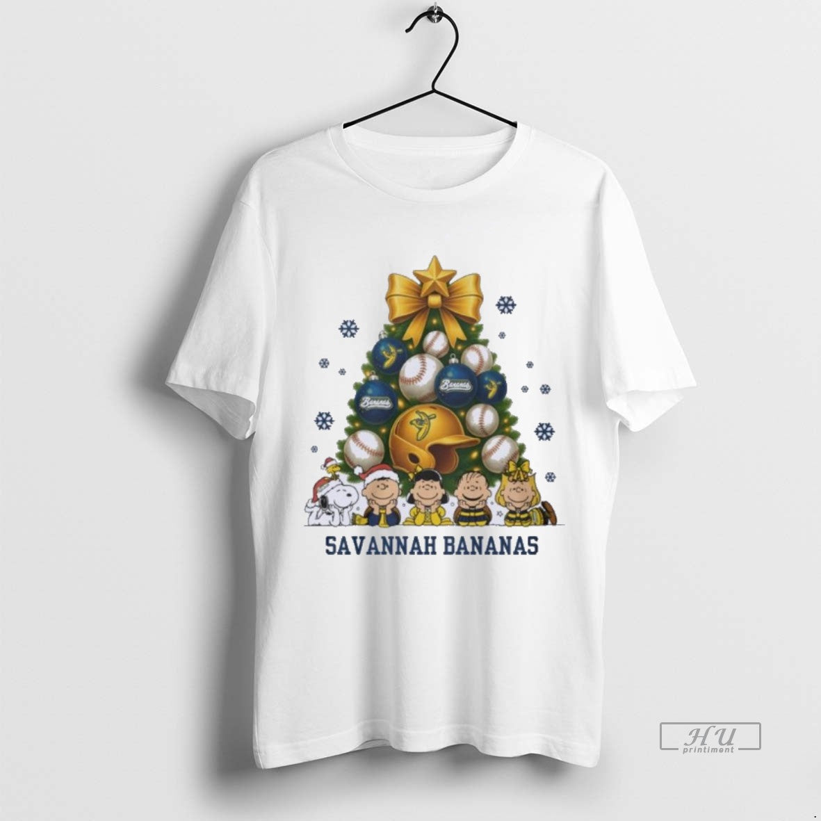Officials The Peanuts Savannah Bananas Baseball Christmas Tree Premium Tee Shirt Sweater