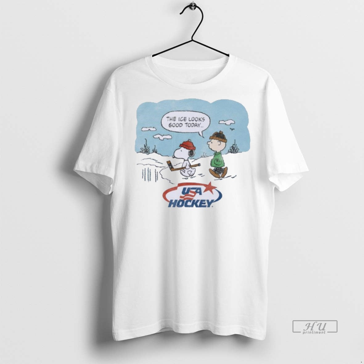 Officials The Peanuts X Usa Hockey The Ice Looks Good Today Premium Tee Shirt Sweater