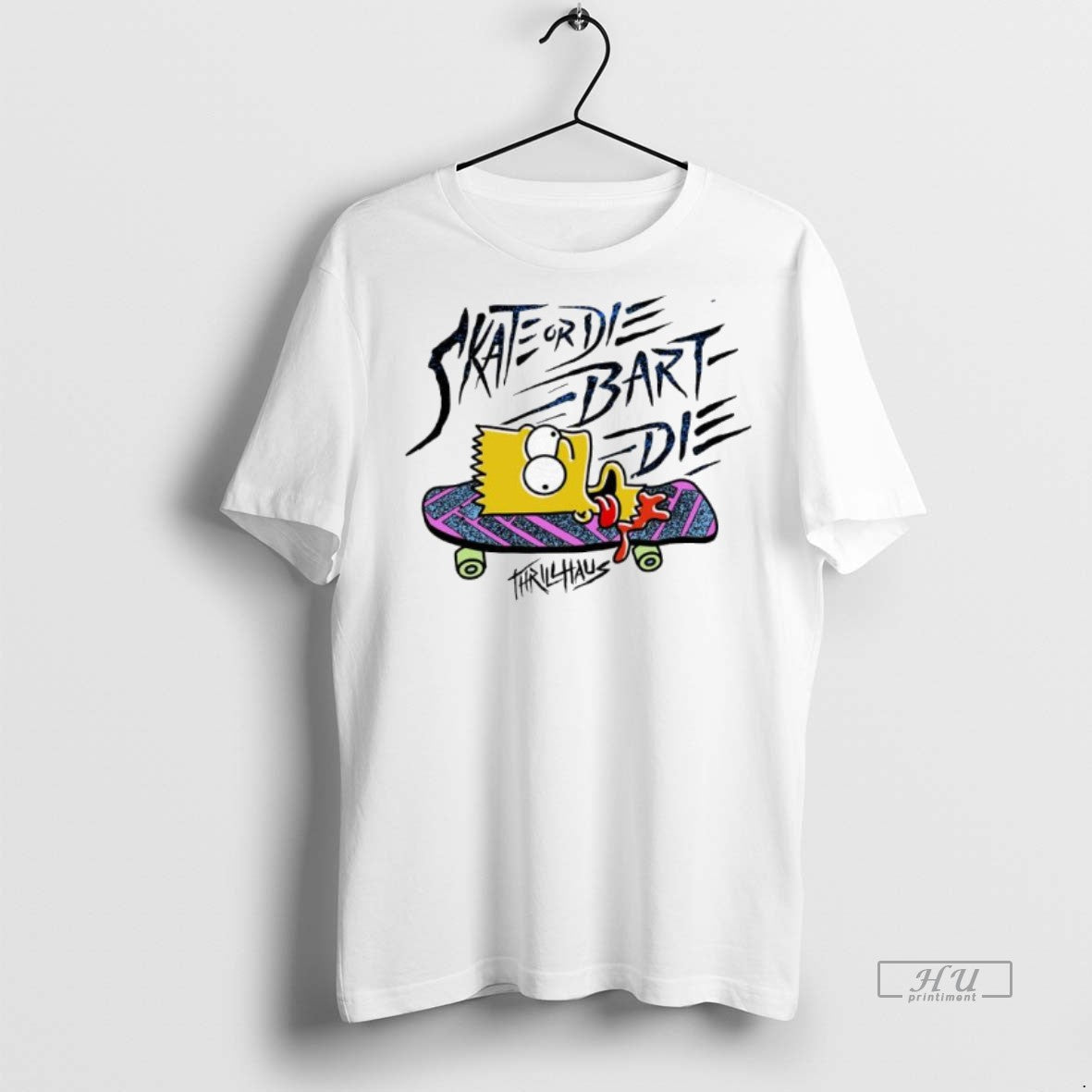 Officials The Simpsons Skate Or Die Bart Die Thrillhaus Premium Tee Shirt Sweater