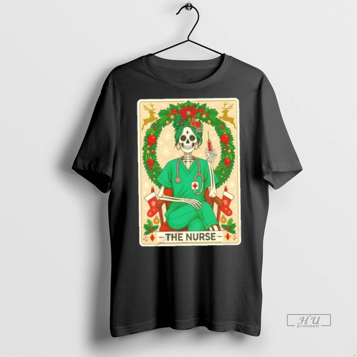 Officials The Nurse Skeleton Tarot Card Graphic Tee Shirt Sweater