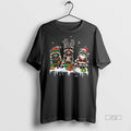 Officials Three Elf Reindeer Santa Raccoons Lovely Christmas Lights Animal Premium Tee Shirt Sweater