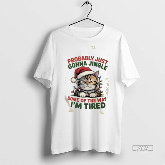 Officials Tired Cat Christmas Festive Lazy Cat Premium Tee Shirt Sweater