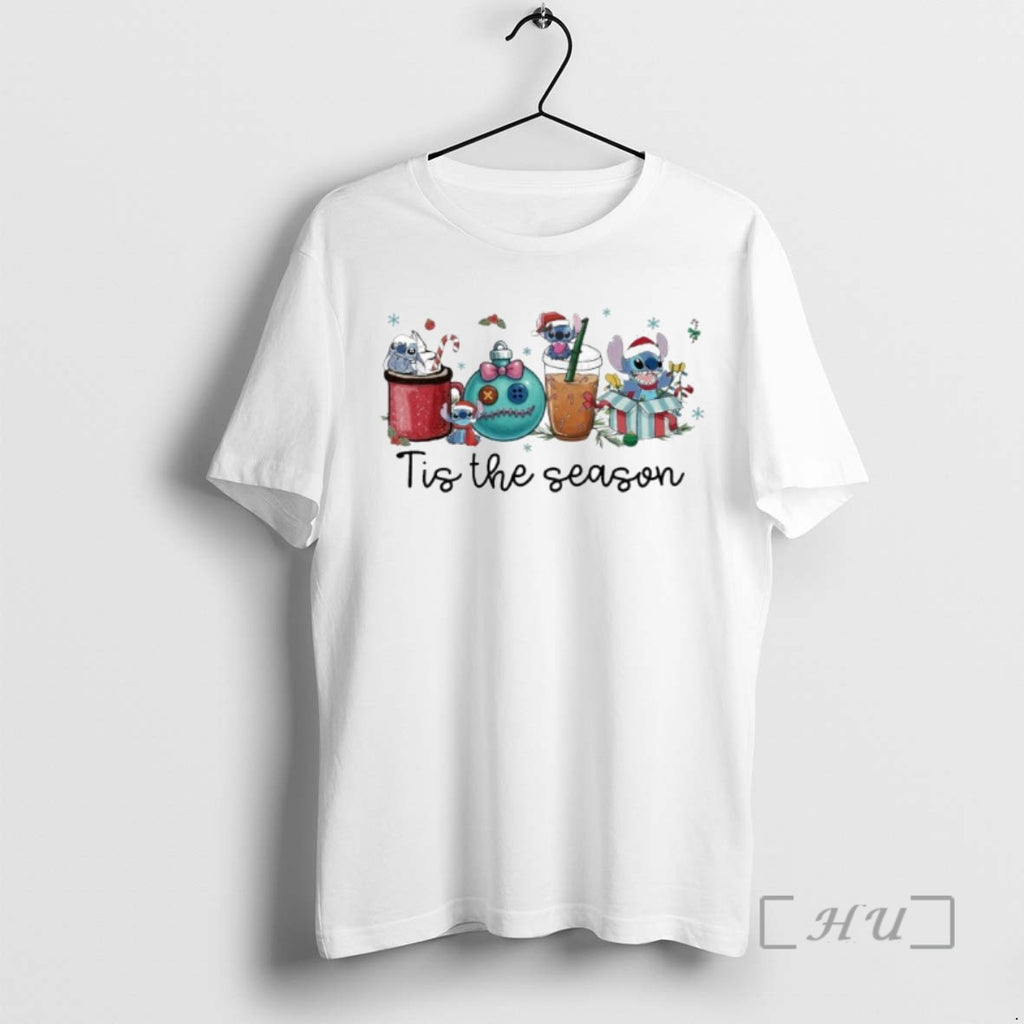 Officials Tis The Season Santa Stich Cooffe Tee Shirt Sweater