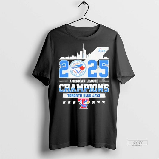 Officials Toronto Blue Jays 2025 American League Champions Skyline Tee Shirt Sweater