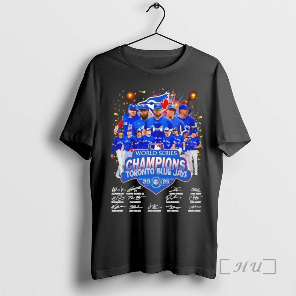 Officials Toronto Blue Jays 2025 World Series Champions Signatures T Shirt Sweater