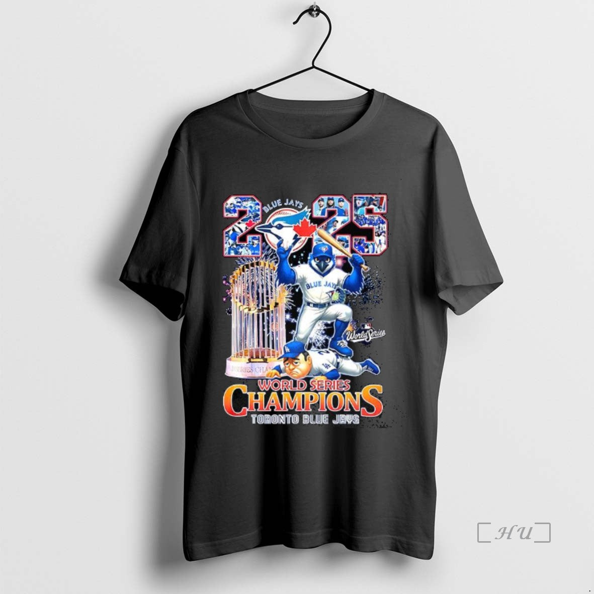 Officials Toronto Blue Jays 2025 World Series Champions Trophy Firework Premium T Shirt Sweater