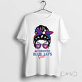 Officials Toronto Blue Jays Girl Messy Bun Glasses Tee Shirt Sweater