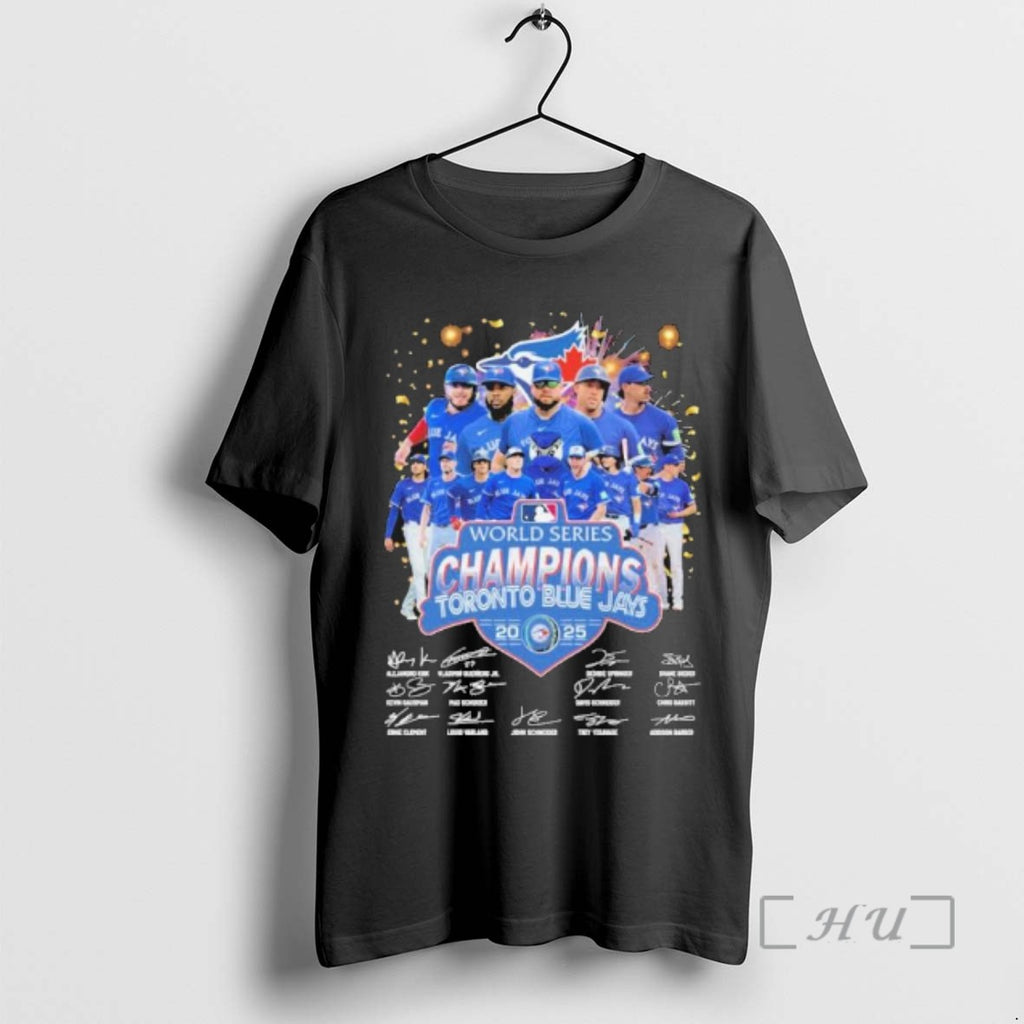 Officials Toronto Blue Jays Team 2025 World Series Champions Signatures Tee Shirt Sweater