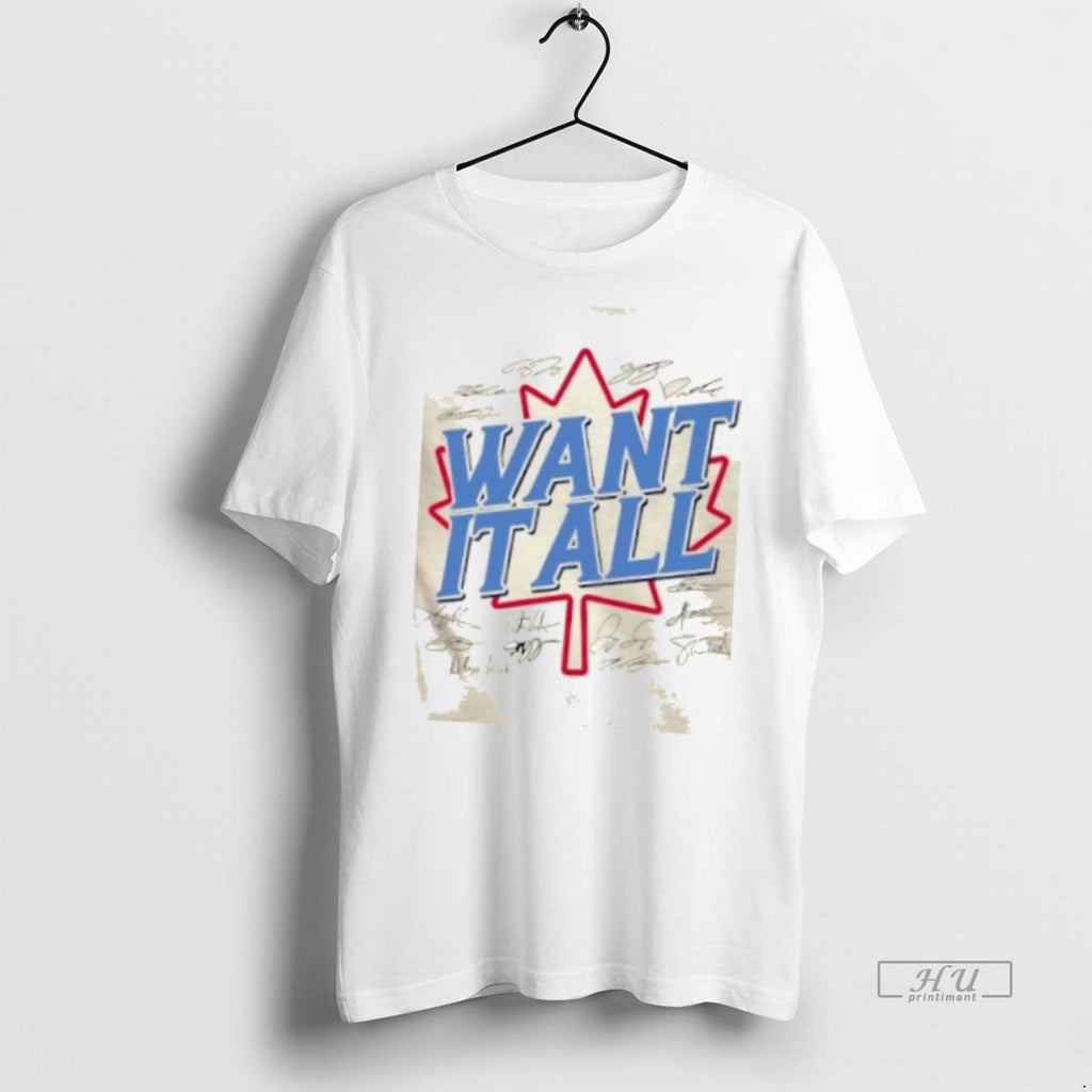 Officials Toronto Blue Jays Baseball Want It All Signatures Graphic Tee Shirt Sweater