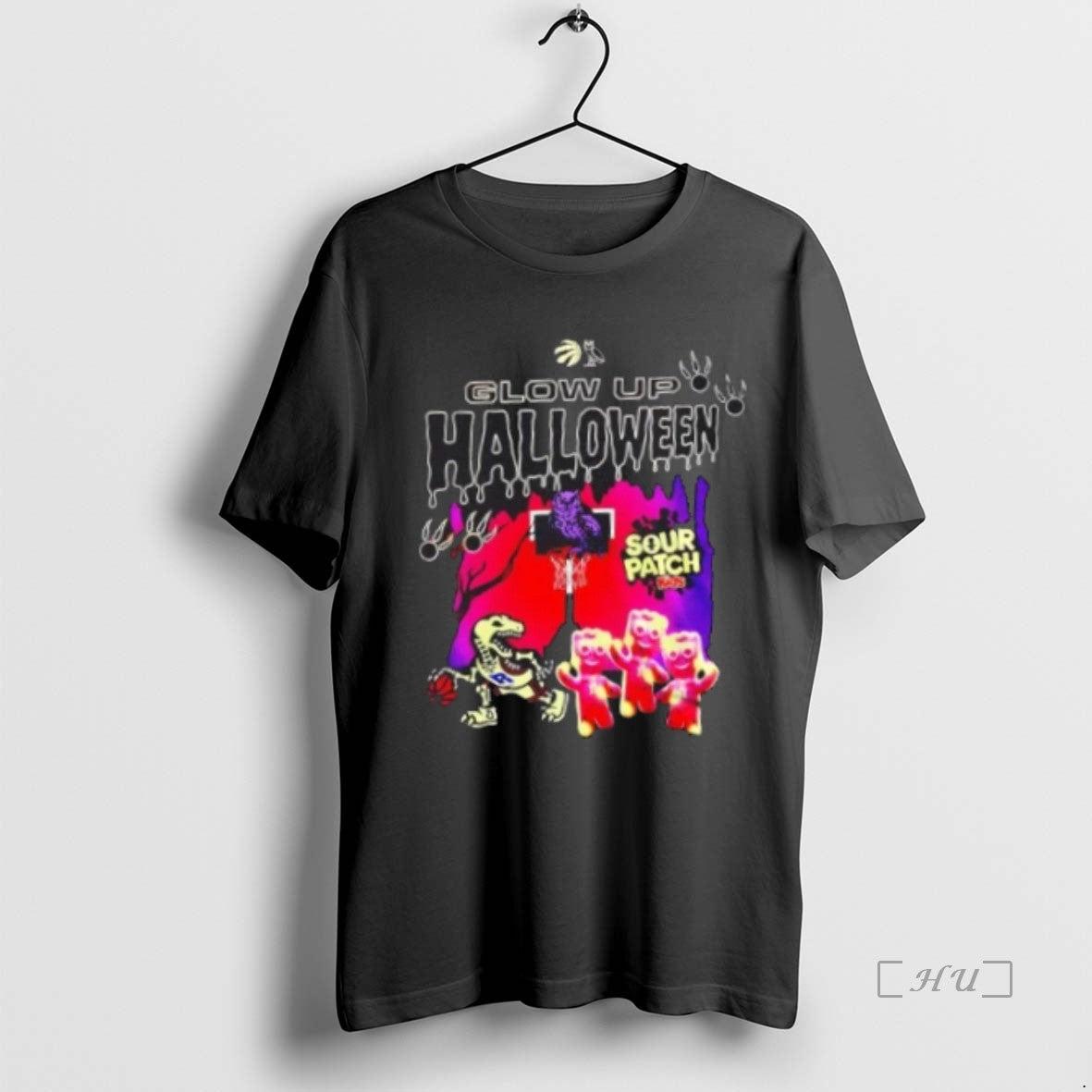 Officials Toronto Raptors Glow Up Halloween Sour Patch Kids 2 Sided Premium T Shirt Sweater