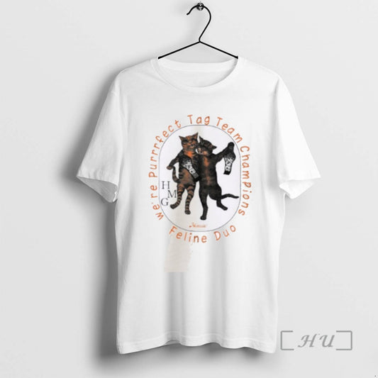 Officials Trending Cats Purrrfact Tag Team Champions Tee Shirt Sweater