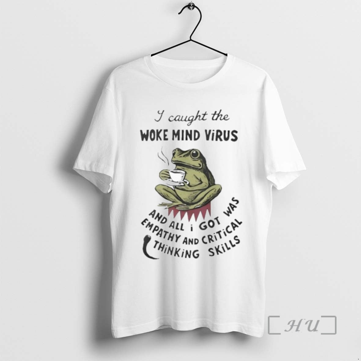 Officials Trending Frog Coffee I Caught The Woke Mind Virus Tee Shirt Sweater