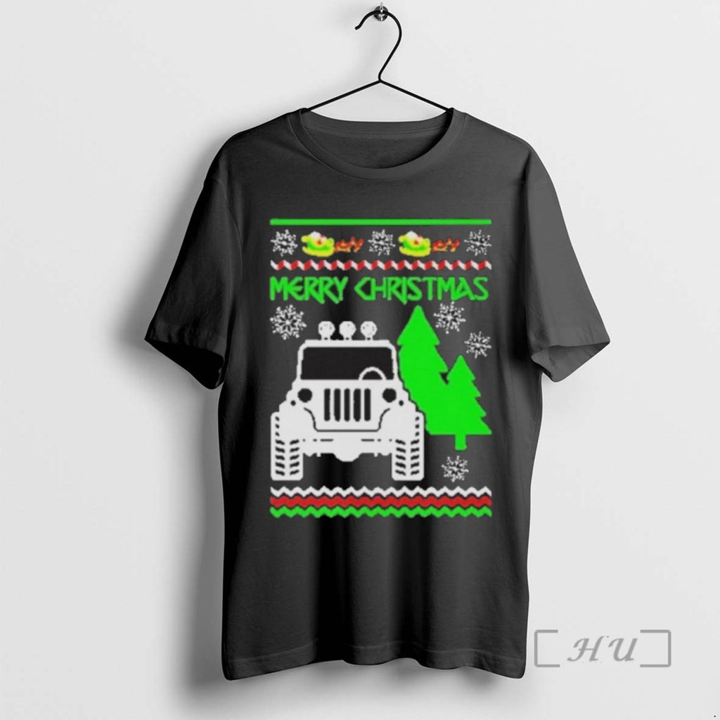 Officials Ugly Christmas Truck Crew Tee Shirt Sweater