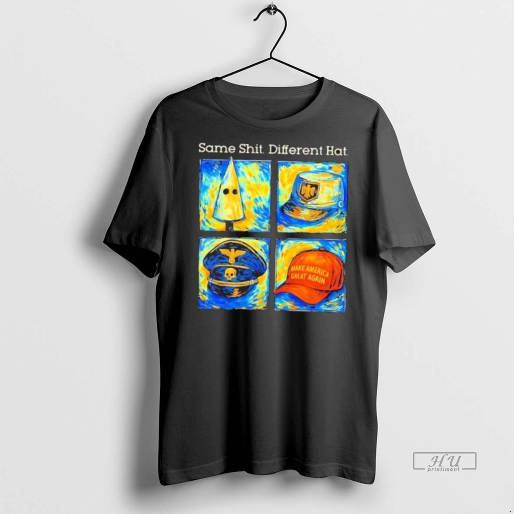 Officials Van Gogh Art Same Shit Different Hat Maga Red Hat Tee Shirt Sweater
