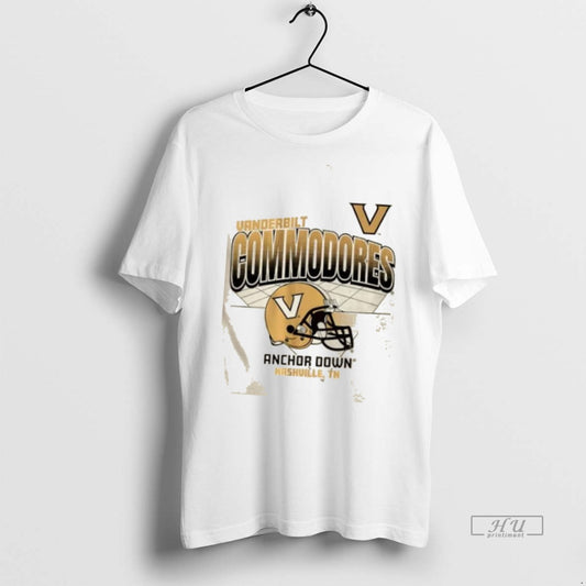 Officials Vanderbilt Commodores Anchor Down Nashville Football Helmet Grid Tee Shirt Sweater