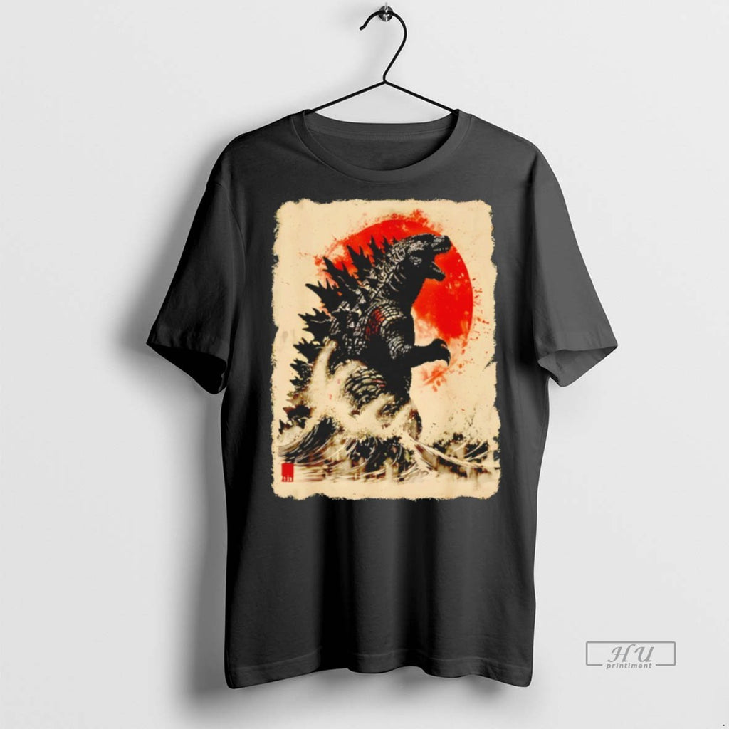 Officials Vintage Japanese Godzilla Great Wave Premium Tee Shirt Sweater