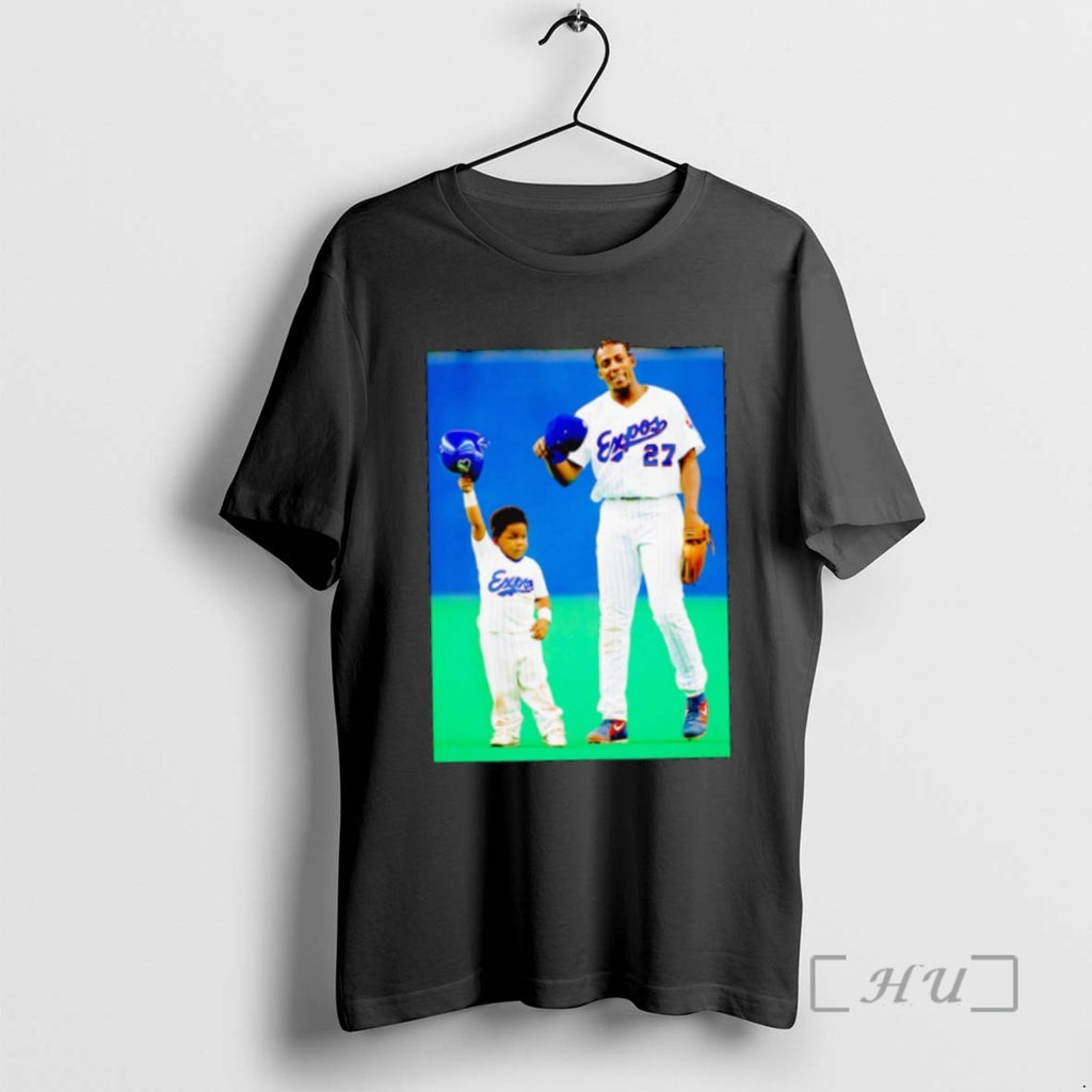 Officials Vladimir Guerrero Sr With His Son Vladimir Guerrero Jr Toronto Blue Jays Baseball Tee