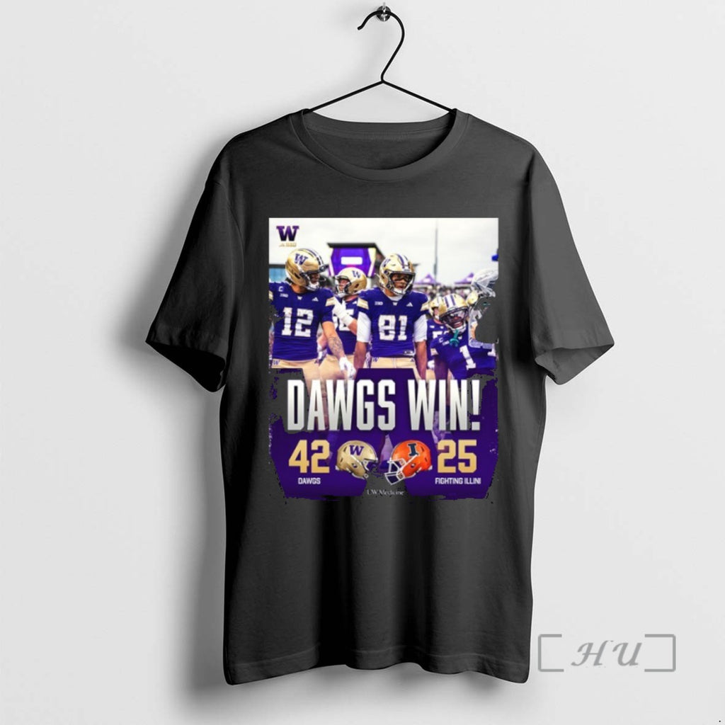 Officials Washington Huskies Wins 42 25 Illinois 2025 Gameday Football Tee Shirt Sweater