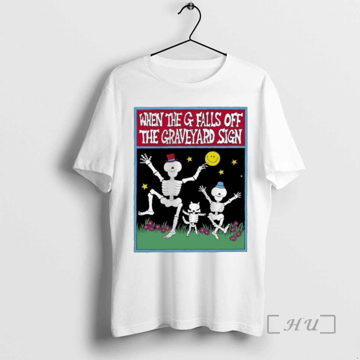 Officials When The G Falls Off The Graveyard Sign Skeletons Premium T Shirt Sweater