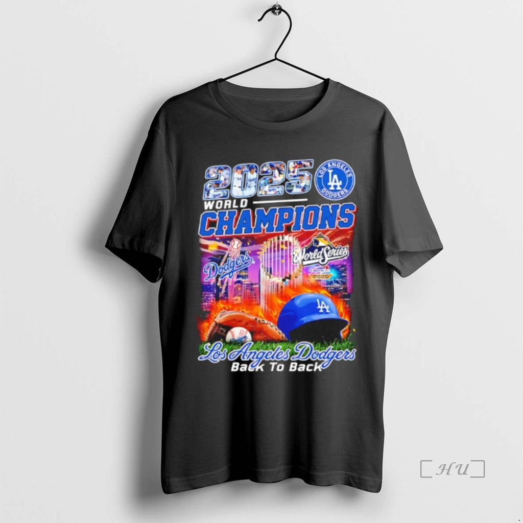 Officials World Series Champions 2025 Los Angeles Dodgers Back2back Helmets Premium T Shirt Sweater
