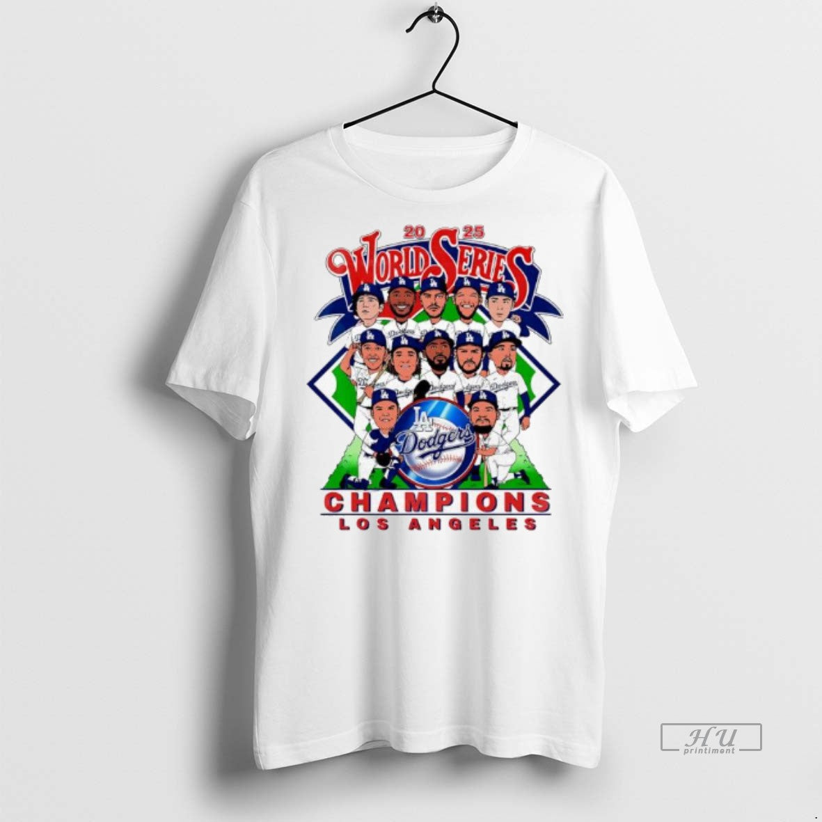 Officials World Series Champs 20256 Los Angeles Dodgers Players Cartoon Caricatures Premium Tee Shirt Sweater