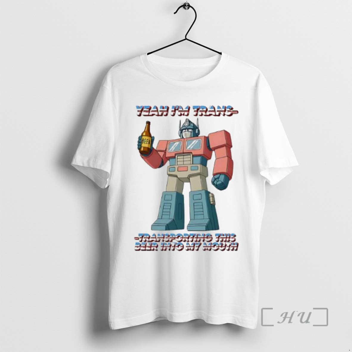 Officials Yeah Im Trans Transporting This Beer Into My Mouth Robot Premium T Shirts Sweater