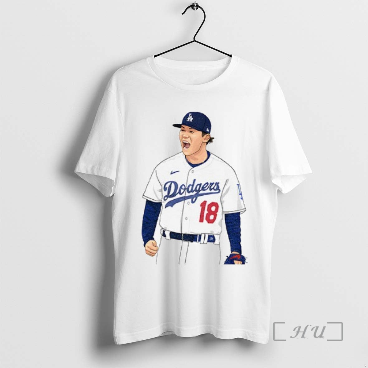 Officials Yoshinobu Yamamoto Los Angeles Dodgers 18 Pitcher Graphic T Shirt Sweater