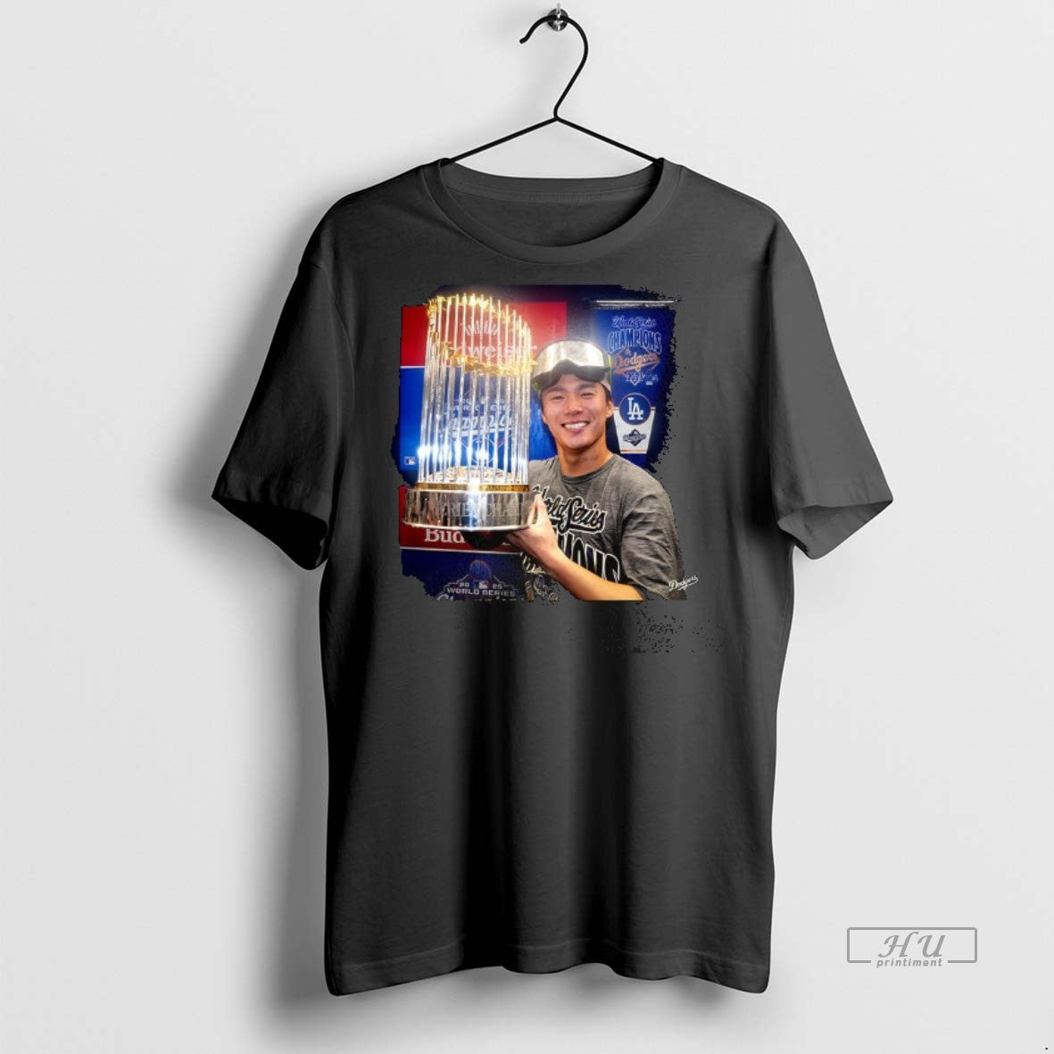 Officials Yoshinobu Yamamoto Los Angeles Dodgers World Series 2025 Champions Trophy Premium Tee Shirt Sweater